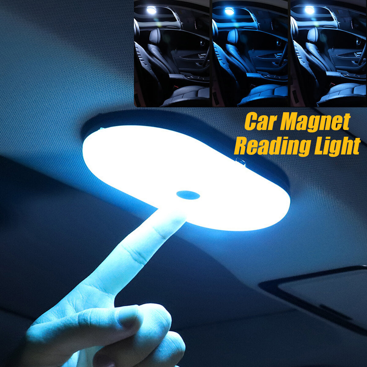 Car Roof Interior LED Reading Light - Magnet Ceiling Lamp, USB Convertible Light