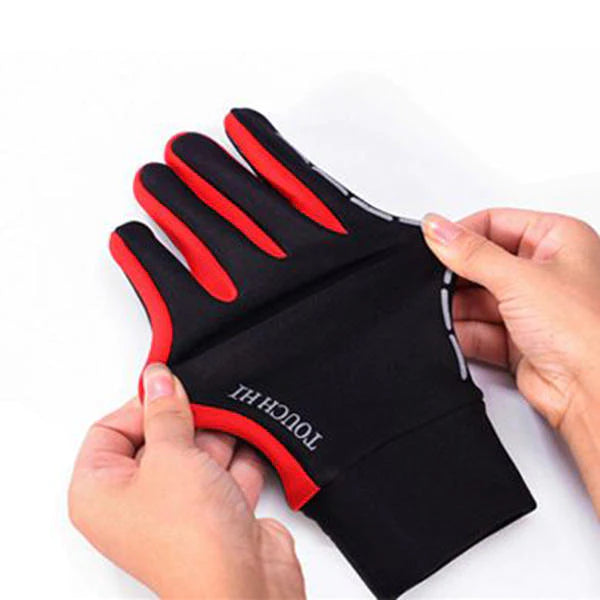 Men's Anti-Skid Fleece Winter Cycling Gloves - Warm, Windproof, Full Finger Outdoor Mittens