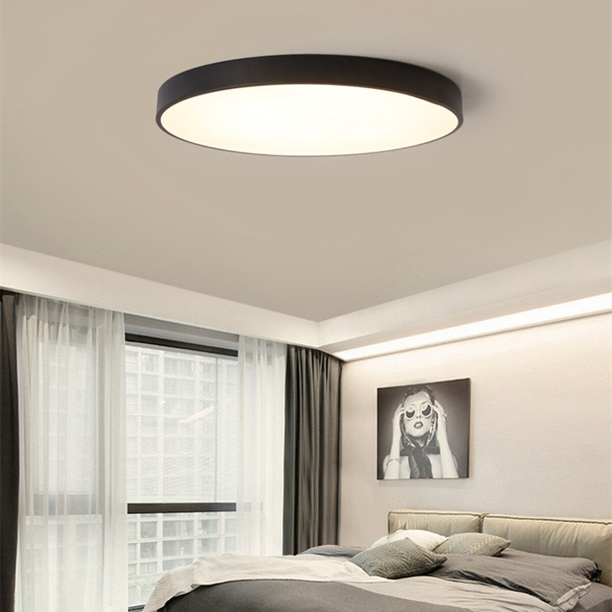 18W Dimmable LED Ceiling Down Light with Remote Control for Bedroom & Living Room - AC220V Mount Fixture