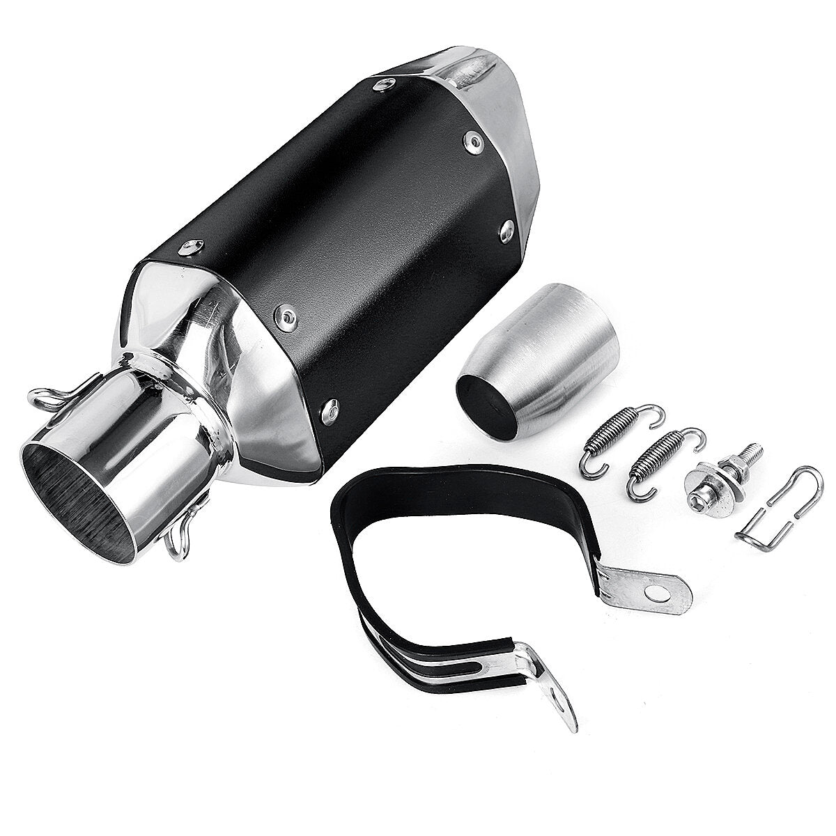 Universal-Auspuffschalldämpfer für Motorräder, kurzer Stahl, abnehmbar, passend für 38–51 mm