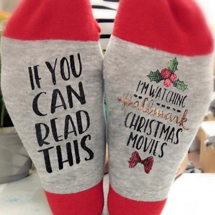 Casual Cotton Tube Socks with Buzzword Lettering