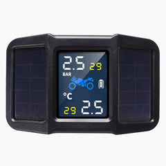 Solar Power USB TPMS Waterproof LCD Display Motorcycle Tire Pressure Monitor System with Wireless External Sensor