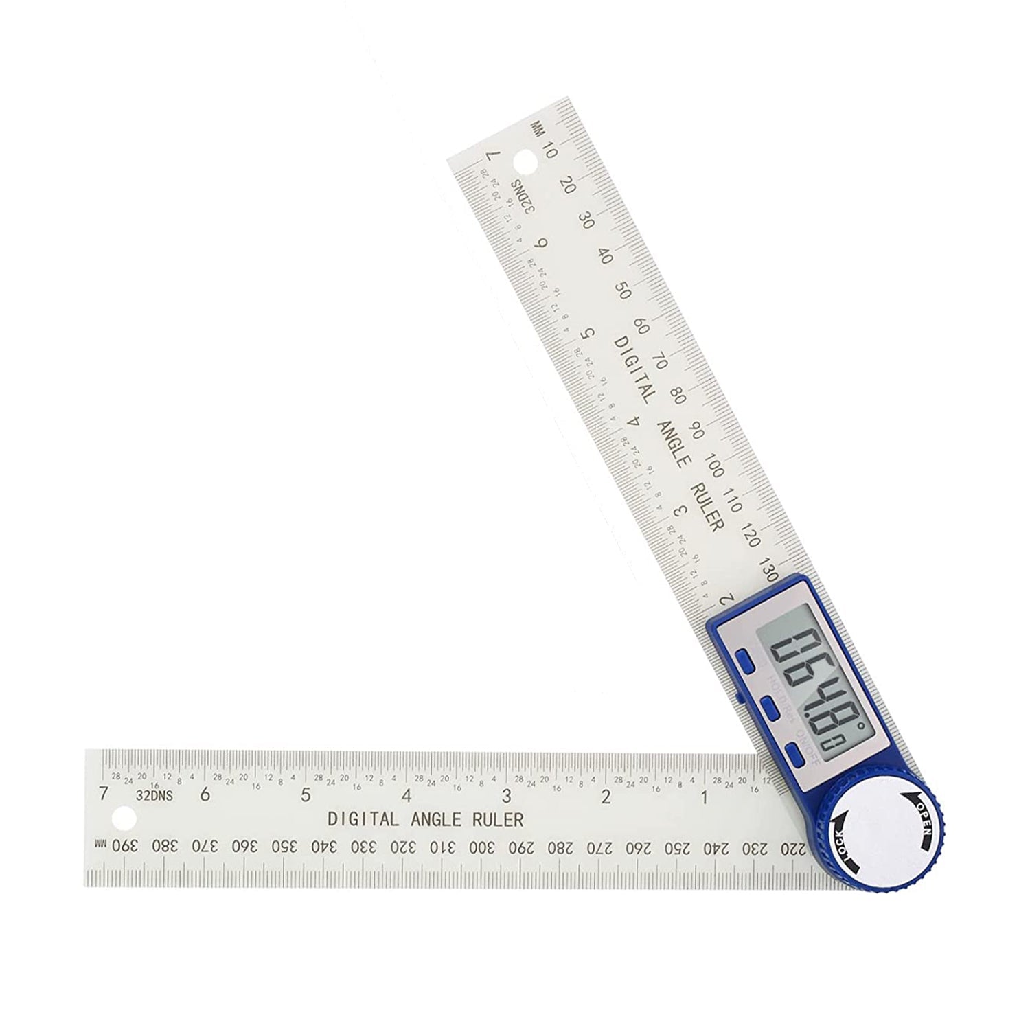 2-in-1 Protractor Angle Measuring Tool for Woodworking and Construction