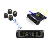 Solar-Powered Tire Pressure Monitor System with External Temperature Warning and Alarm