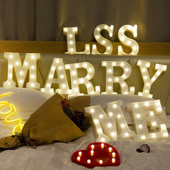 LED English Letter & Symbol Pattern Night Light - Home Decor for Bedroom, Birthday Party, Proposal