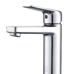 Bathroom Basin Faucet Hot Cold Mixer Tap, Single Handle Deck Mount, Stainless Steel Hose, NEOPERL Bubbler, Ceramic Core