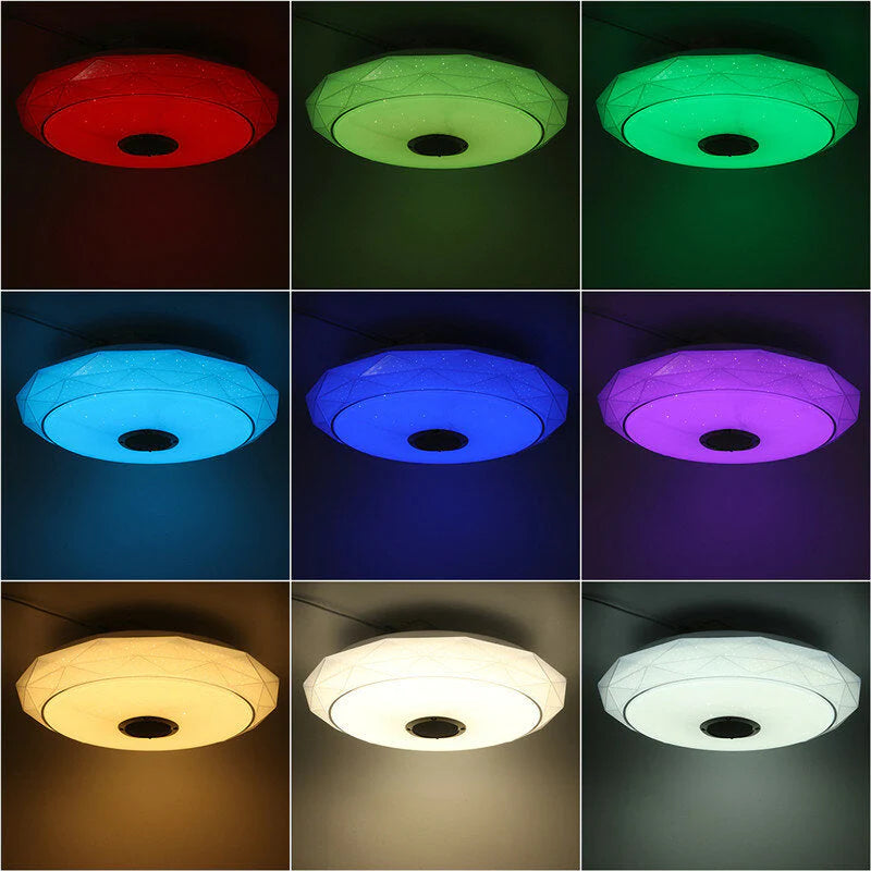 114 LED Music Ceiling Lamp with Remote Control for Bedroom, Living Room, Study - AC 180-265V