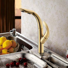 Zinc Alloy Kitchen Sink Faucet, Single Handle, Pull Out, Dual Water Modes, Hot & Cold Mixer, cUPC NSF Certified