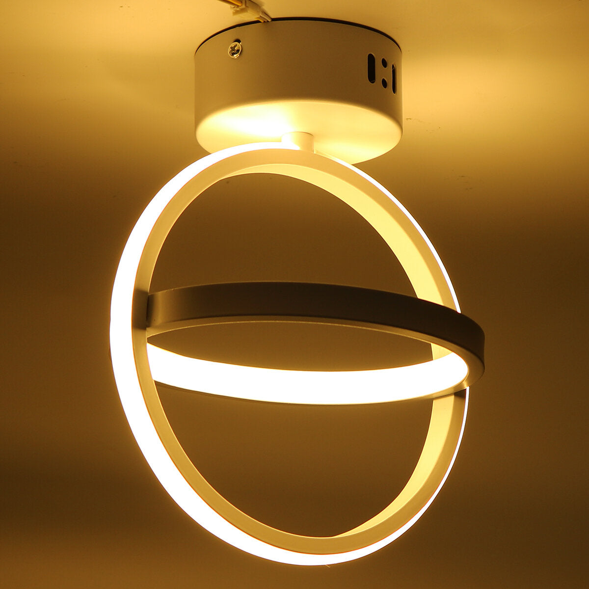 Modern LED Ceiling Lamp Dual Ring Chandelier Fixture, AC85-265V, Living Room Pendant Light