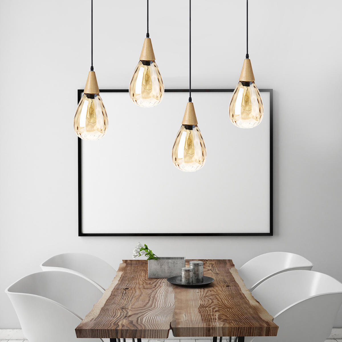 Modern Glass Pendant Light - Ceiling Lamp Chandelier Fixture for Home Decoration