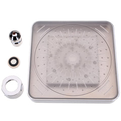 6" ABS Square Showerhead, 360 Degree Adjustable, 7-Color LED, Temperature-Controlled, Auto-Changing Top Spray