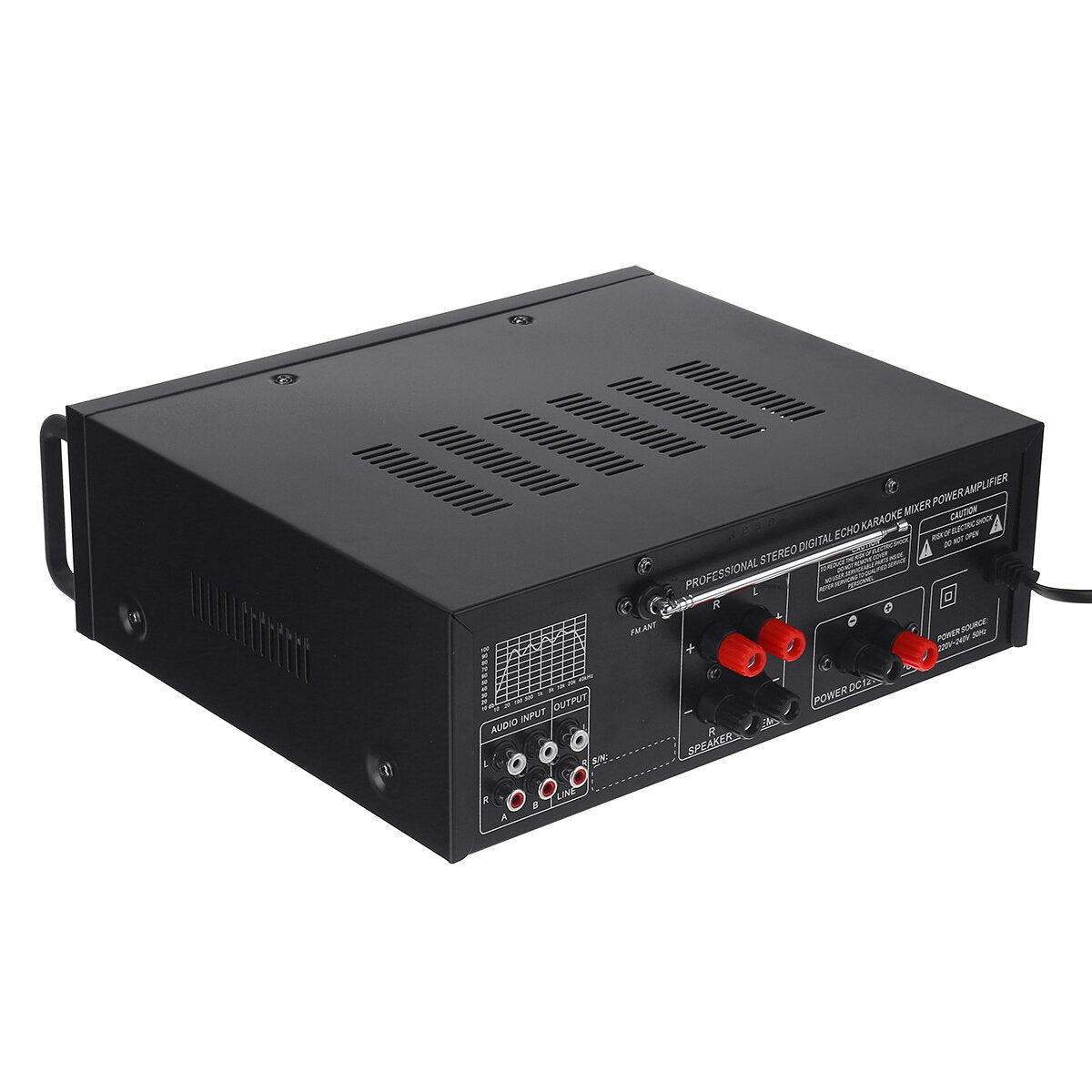 12V 2000W 4-Way Bluetooth 5.0 Amplifier: USB/SD/FM/DVD, Remote Control, Car/Home Audio Stereo with Microphone Input