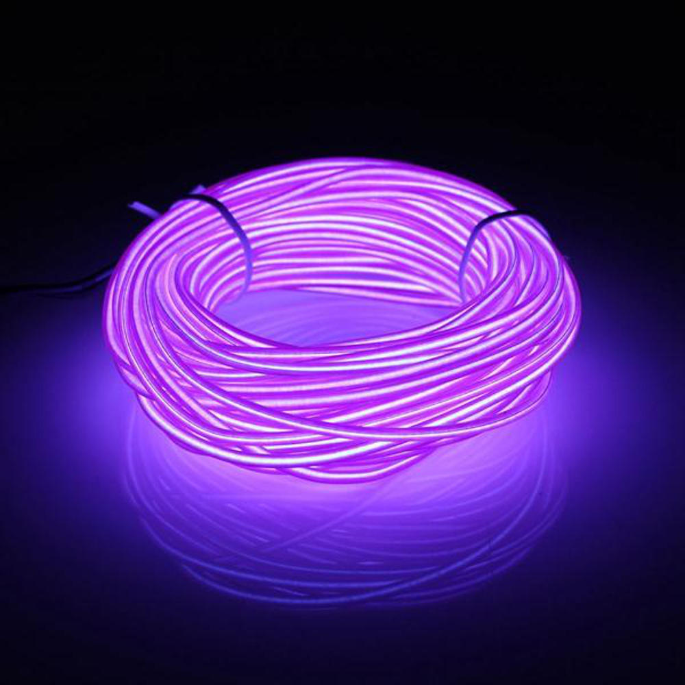 10M EL Wire Neon Light LED Flexible Tube Rope Lamp for Car Decoration with Battery Case