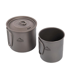 Titanium Camping Mug & Cookware Set - Outdoor Kitchen Equipment for Hiking, Travel, Picnic, and Tourist Tableware