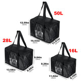 Black Oxford Cloth Insulation Bag with Pearl Cotton, Hand Strap, and PE Film for Takeaway Storage