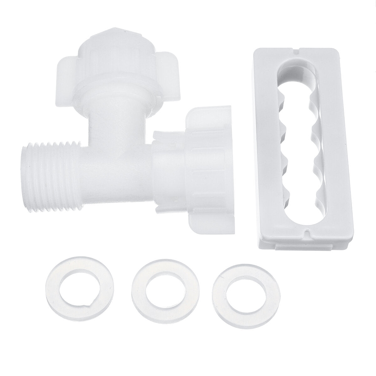 Portable Double-Head White Bidet Attachment - Manual Plastic Toilet Accessory