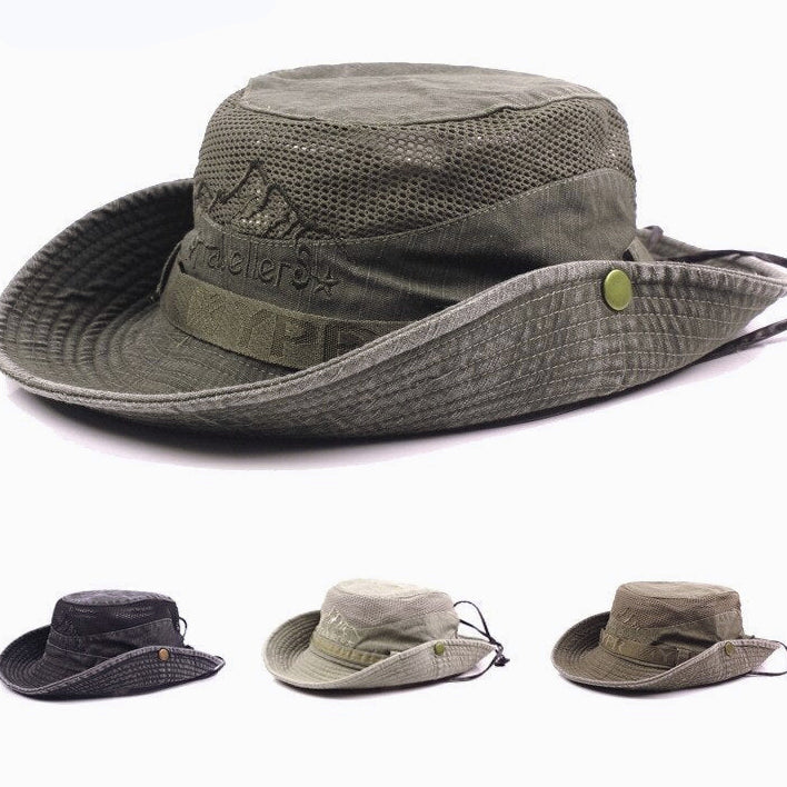 Men's Wide Brim Foldable Hiking Hat - Sun Protection for Summer, Hunting, Fishing, Camping, and Outdoor Sports