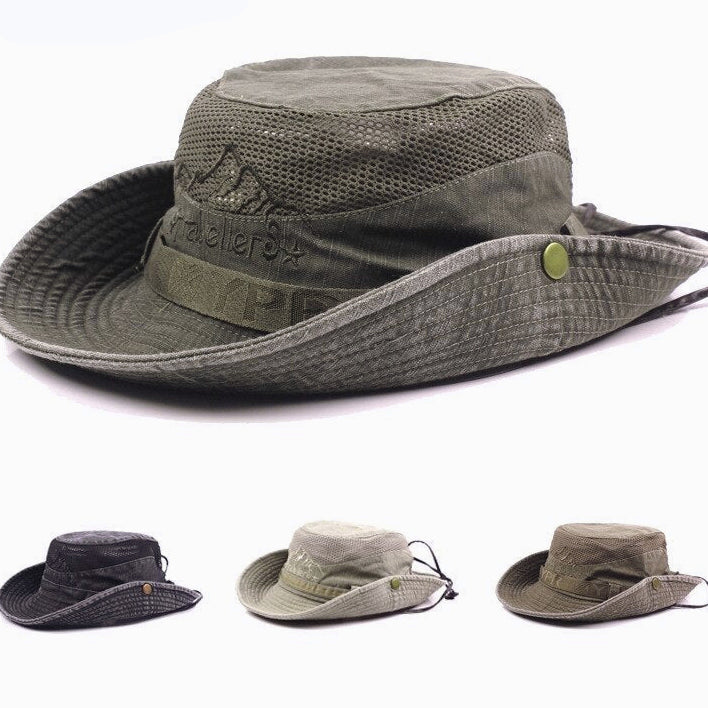 Hiking Hat Men Wide Brim Foldable Cap Summer Hat Sun Protection