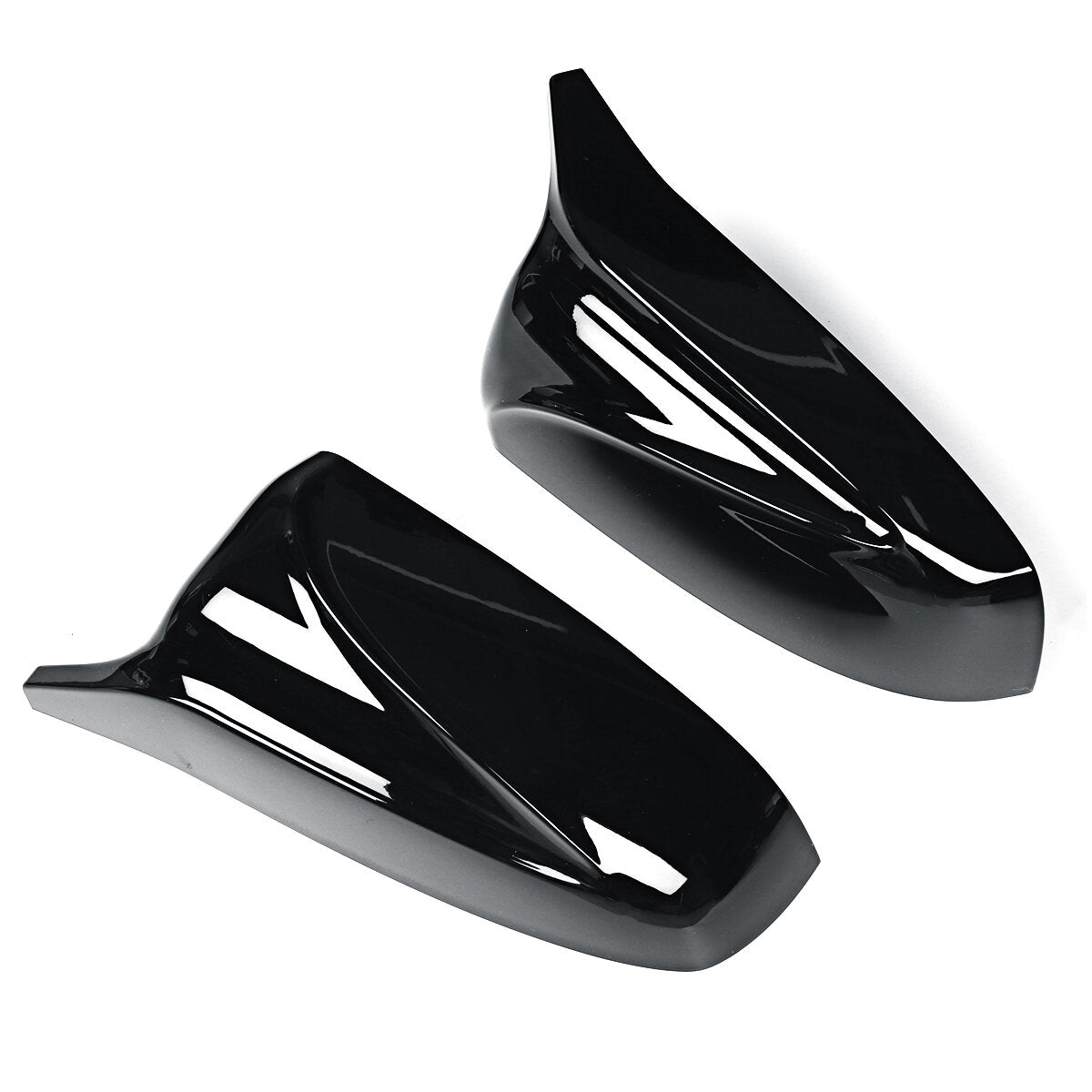 Glossy Black M Style Rear View Mirror Cap Cover Replacement Pair for Cars