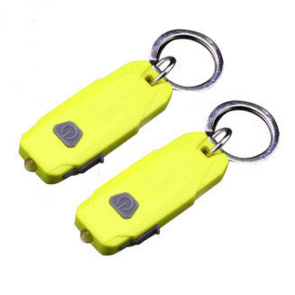 2 Pack Mini LED Lights, Portable USB Rechargeable Keychain Flashlight with 2-Level Brightness Key Ring Torch