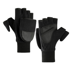 Men's Fleece Warm Flip Bag Gloves with Thick Outdoor Loupe and Touch Screen Finger