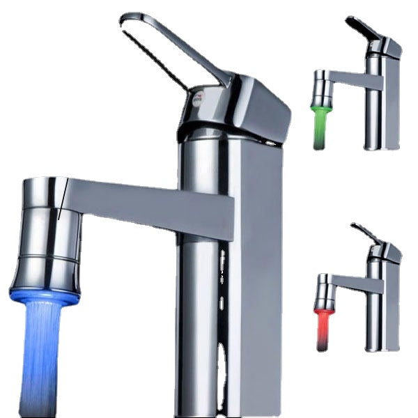 LED Brass Temperature Control Light Faucet Tap