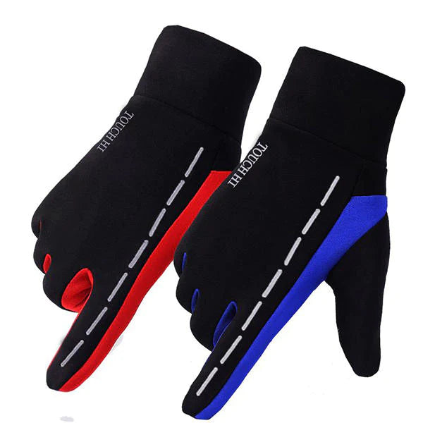 Men's Anti-Skid Fleece Winter Cycling Gloves - Warm, Windproof, Full Finger Outdoor Mittens