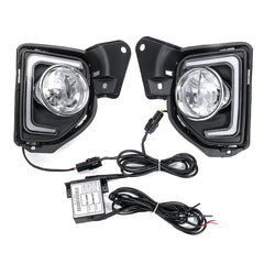 LED DRL Daytime Running Lights & Yellow Fog Lamps with H16 Halogen Bulbs