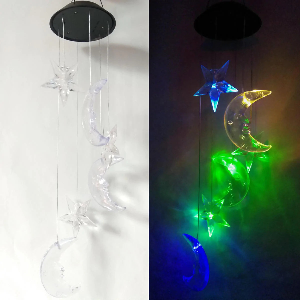 Solar Powered LED Wind Chimes Light - Color Changing Hanging Lamp for Garden and Yard