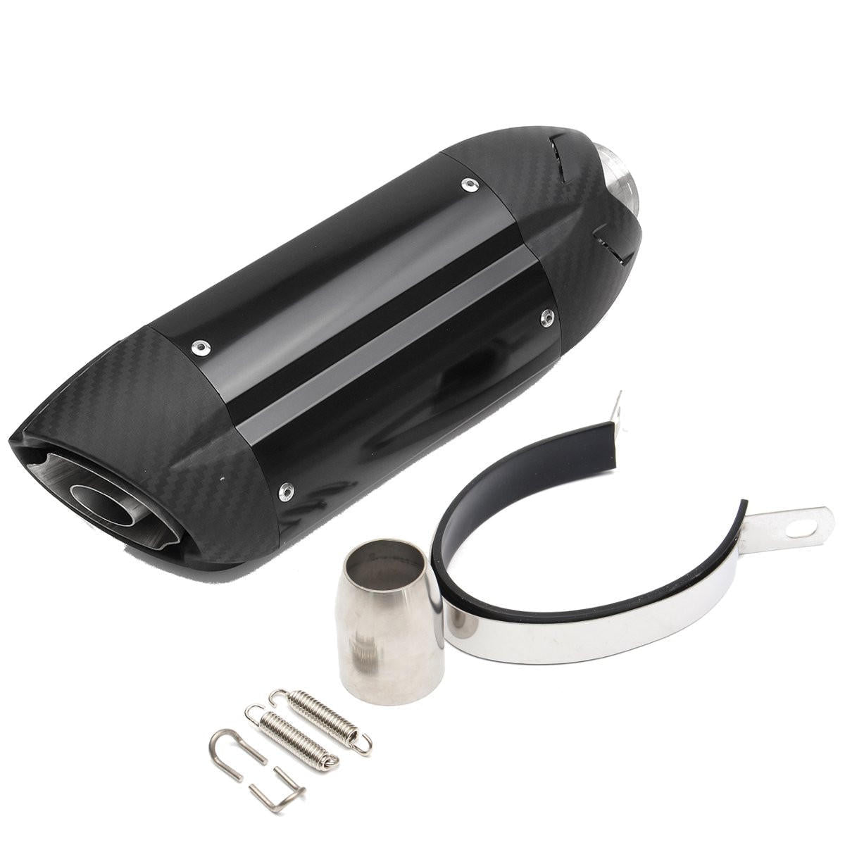 Universal 38-51mm Motorcycle Exhaust Muffler - Carbon Stainless Steel for Street Sport Bikes