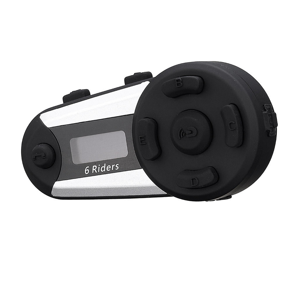 1200M 6-Rider Bluetooth Motorcycle Helmet Intercom Headset with FM Radio, MP3, GPS, Waterproof, Screen Mic