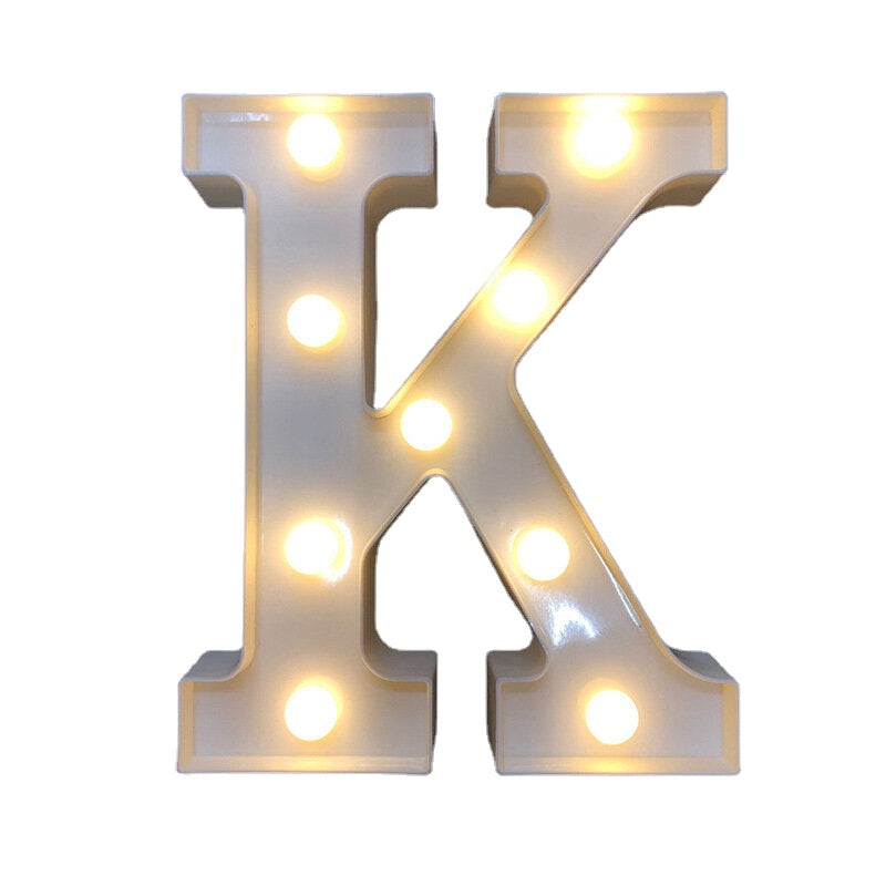 LED English Letter & Symbol Pattern Night Light - Home Decor for Bedroom, Birthday Party, Proposal