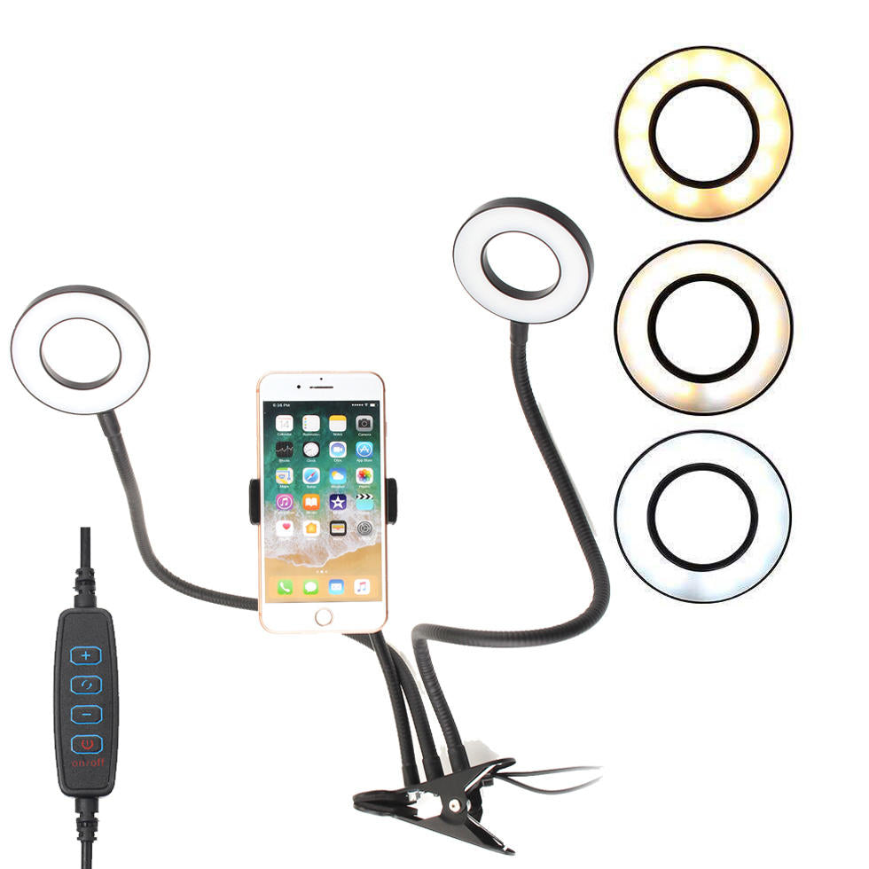 LED Ring Light Set: 2 Lights for Makeup, Live Streaming, Beauty Photography