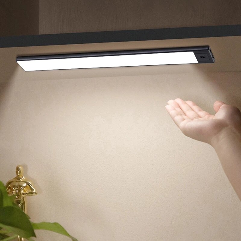 Über USB wiederaufladbares LED-Nachtlicht – 20/40/60 cm Körpersensorstreifen für Schlafzimmer, Kleiderschrank, Bücherregal, Treppe