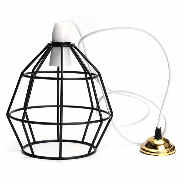 Vintage Industrial Metal Cage Ceiling Pendant Light Lamp Shades 110-240V