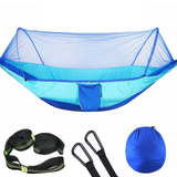 Portable Camping Hammock with Mosquito Net and Pop-Up Light - Outdoor Parachute Fabric