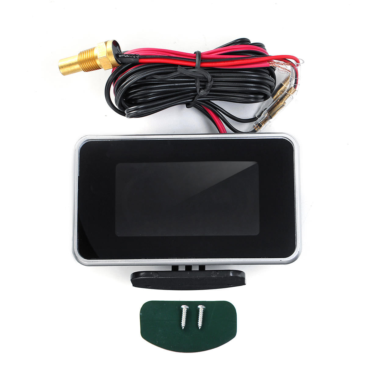 12V-24V 2-in-1 LCD Car Digital Gauge: Voltage, Pressure, Water Temp Meter with Buzzer Alarm