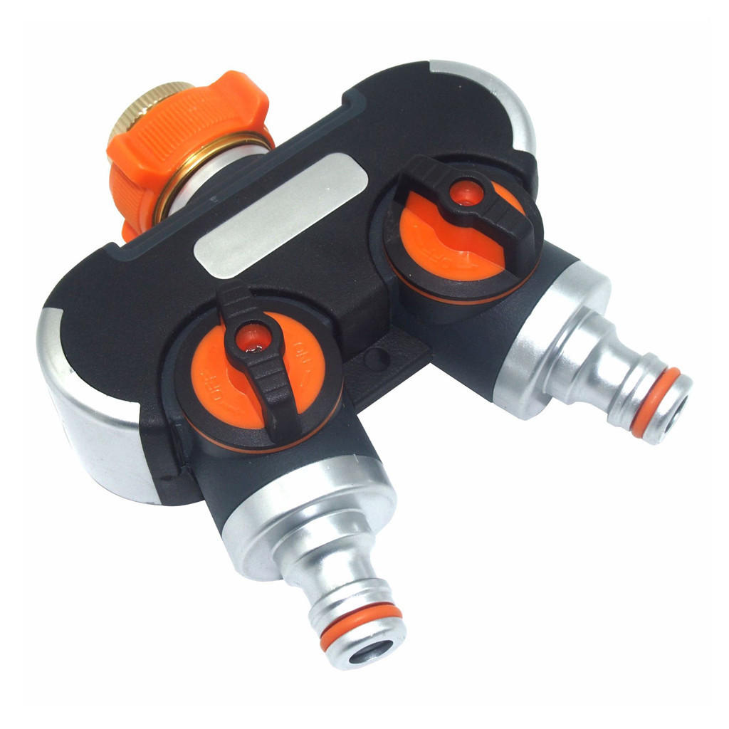 Durable Hose Splitter with Washer - 2-Way Heavy Duty Garden Hose Connector