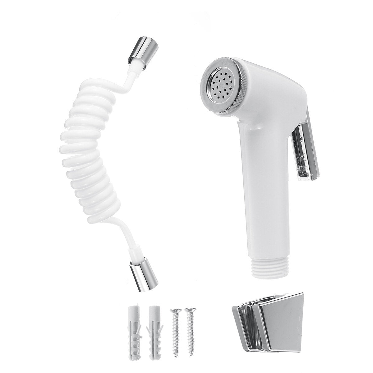 Chrome Toilet Bidet Sprayer Set - Hygienic Shower Head with Hose Nozzle