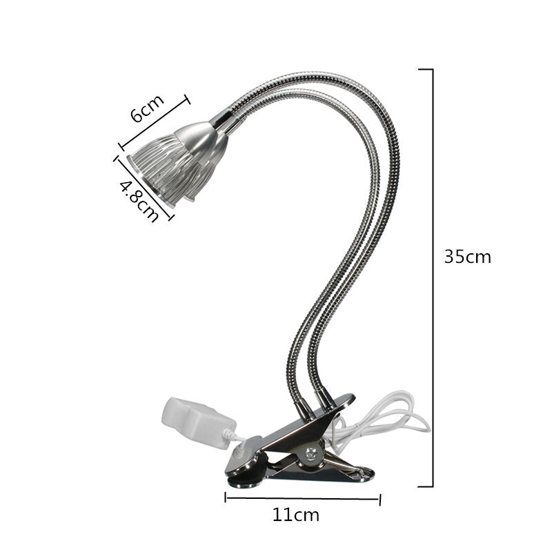 10W Dual Head Full Spectrum LED Grow Light Clip Kit for Indoor Plants, Hydroponics, US Plug 110-240V