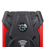 39800mAh 600A Car Jump Starter with Wireless Charger, 2 USB Outputs, and LED Flashlight