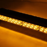 12V 20" 38 LED Amber Emergency Strobe Light Bar for Car, Truck, Boat - Double-Sided Roof Lamp