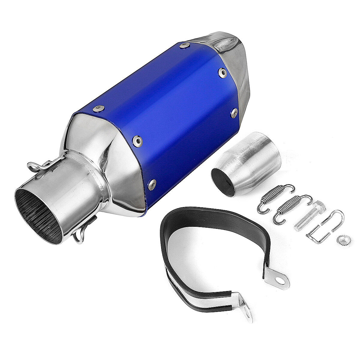 Universal-Auspuffschalldämpfer für Motorräder, kurzer Stahl, abnehmbar, passend für 38–51 mm