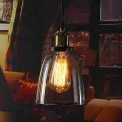 Vintage Industrial Retro Loft Glass E27 Ceiling Pendant Lampshade Light