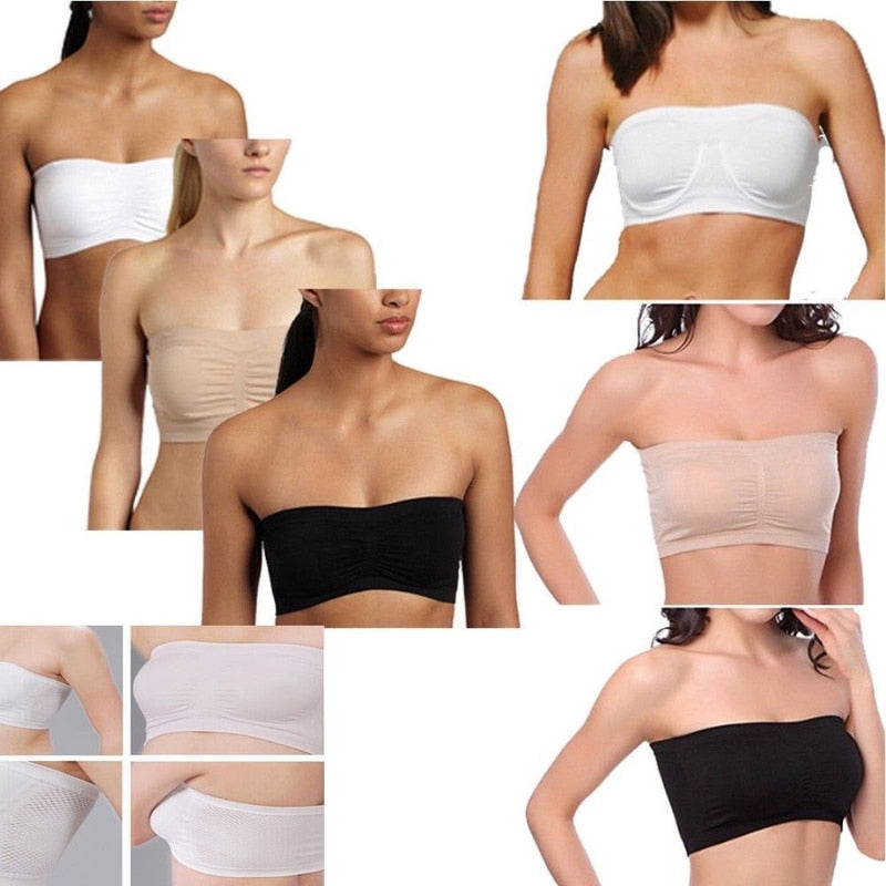 Sexy Ladies Strapless Mesh Bralette Crop Tops - Breathable and Comfortable