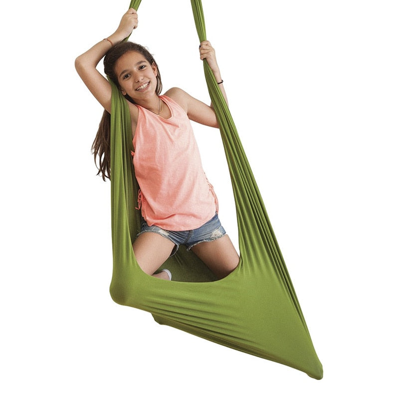 Calming Mesh Swing Hammock, Thickened Nylon Fabric, Holds Up to 100kg, 280x150cm