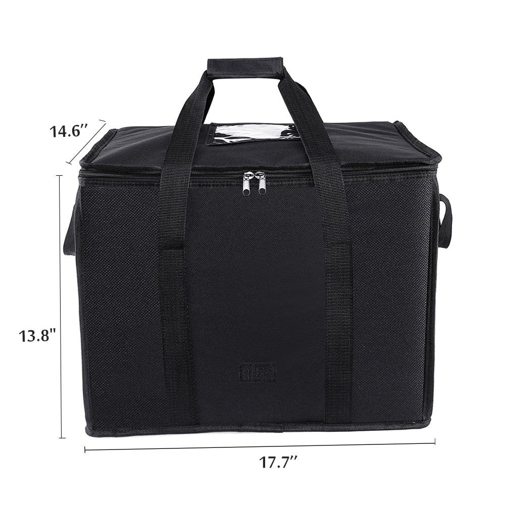 Reusable 58L Insulated Grocery Cooler Bag Tote with Zippered Top - Large Shopping Box Bags