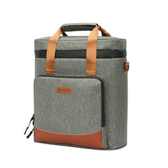 Vintage Leather Wine Cooling Bag - 100% Leakproof, Portable Thermal Picnic Cooler Bag