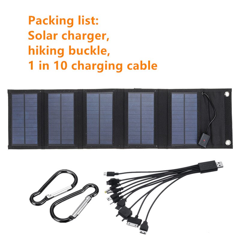 75W Foldable Solar Panel USB Charger - Portable, Waterproof, 5V for Outdoor Mobile Power and Sun Charging