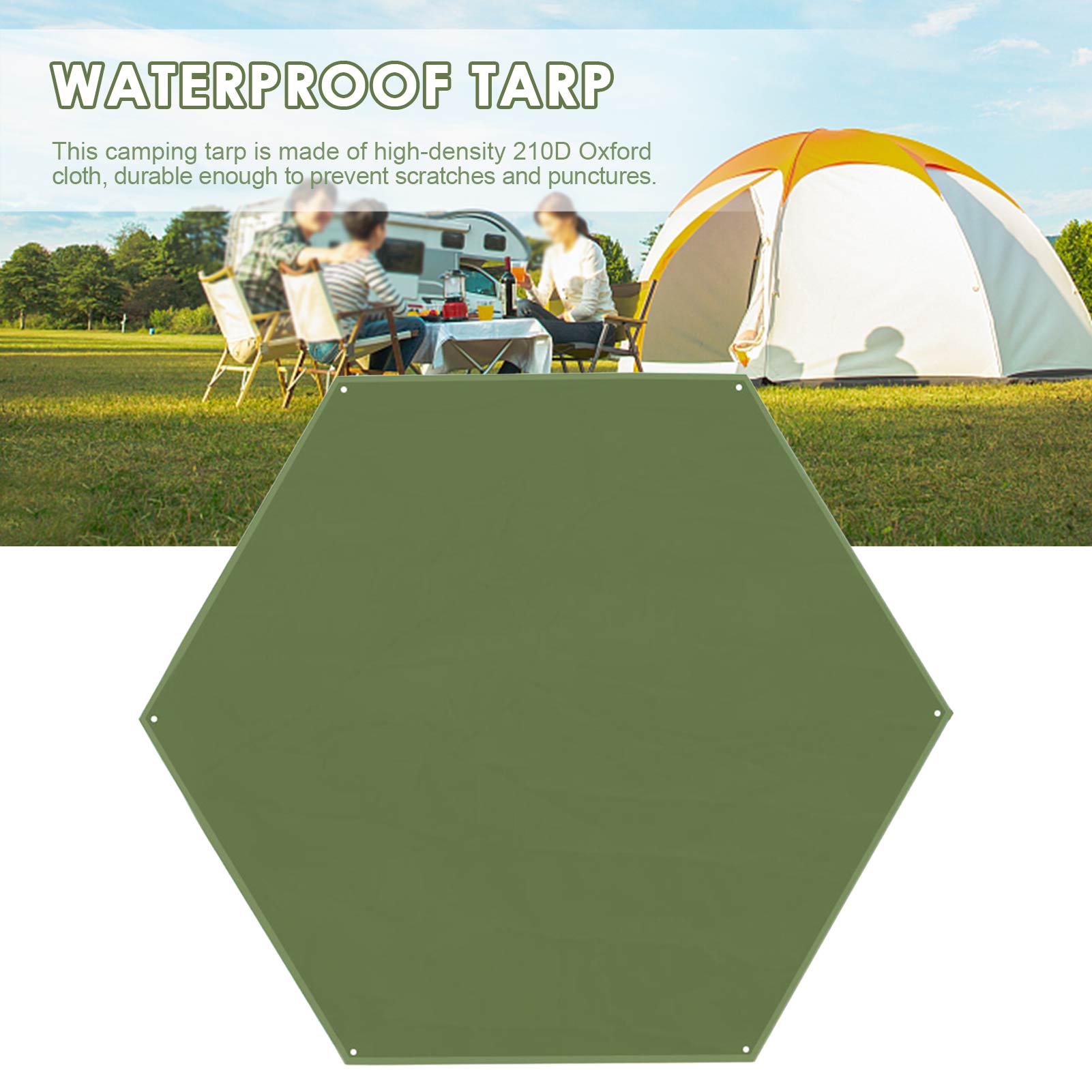 Outdoor Waterproof Camping Tarp: Multifunctional Picnic Mat, Beach Mat, Tent Footprint, Hexagonal Moisture-Proof Pad